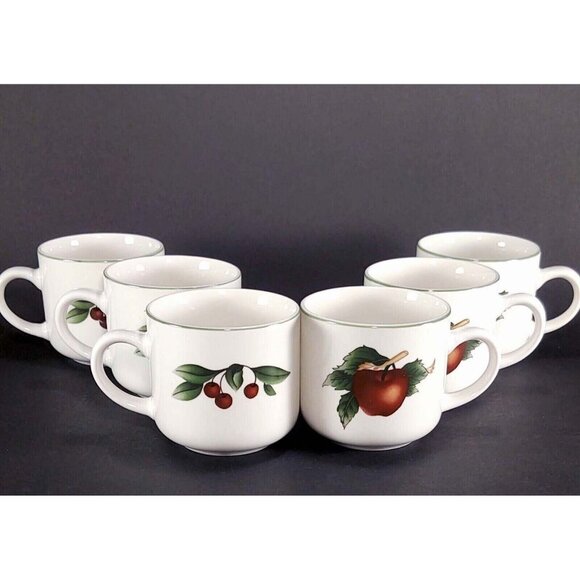 Cades Cove Collection Cups Set of 6 Apple by Citation + 1 Apple mug beautiful - Picture 1 of 16
